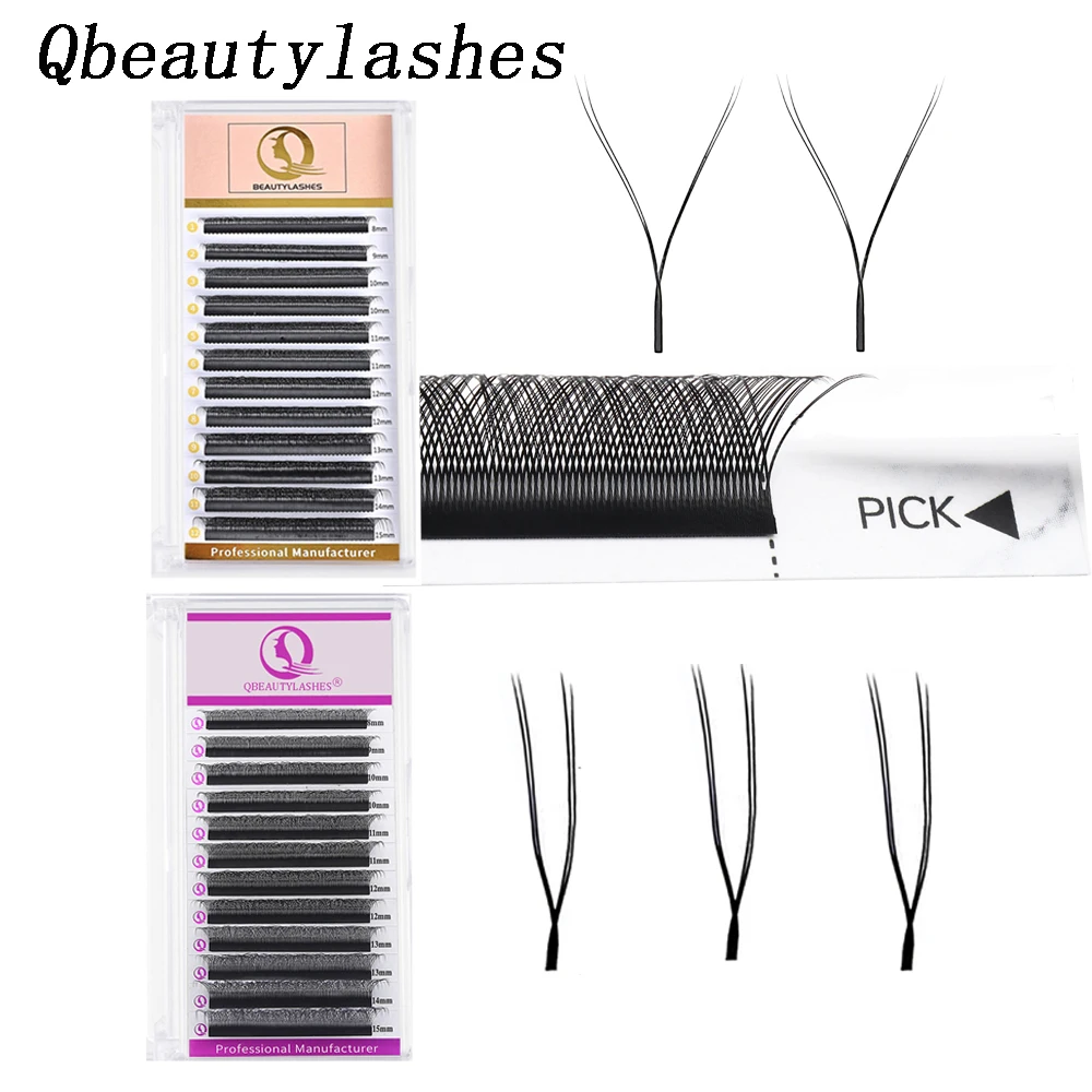 

Qbeautylashes Cílios YY/U-YYshape 0.07 Extensões De Naturais Dois Em Leque De Ponta YY Soft natural faslse eyelashes extensions