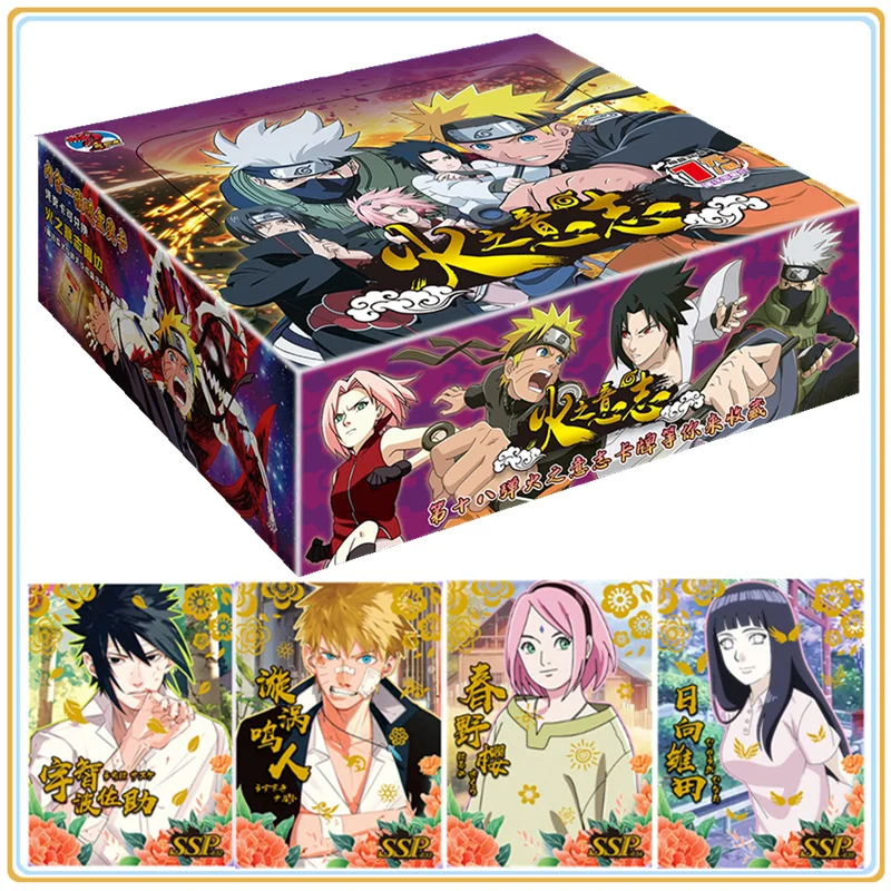 Dinosaur Original Naruto Cards Uzumaki Sasuke Ninja Game Collection Rare Cards Box Flash Cards Toys for Children regalo di natale