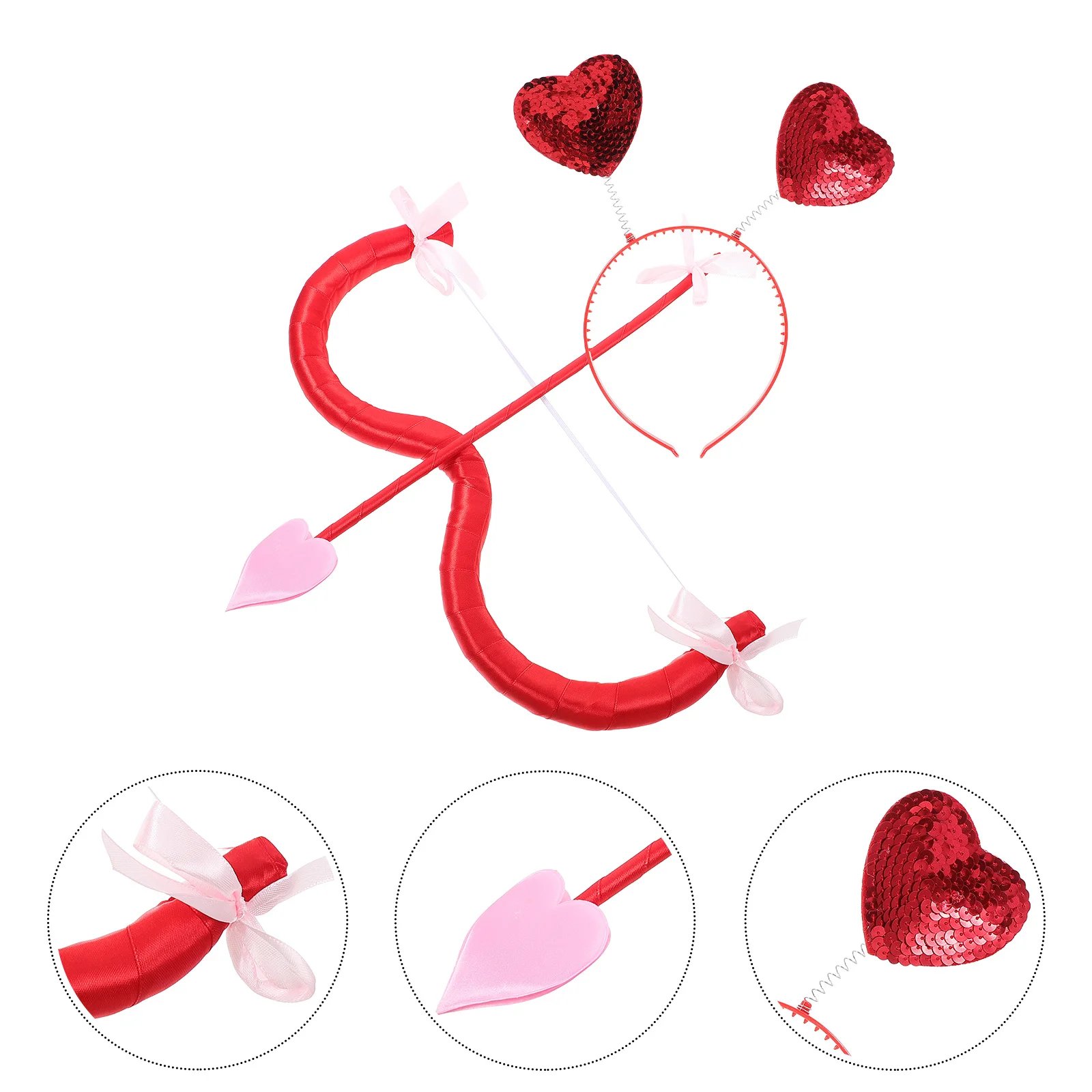 

1Set Cupid Themed Bow and Arrow Set Valentine Costume Supply for Dance Party Unforgettable Photos Exquisite Cuteness Enhancing