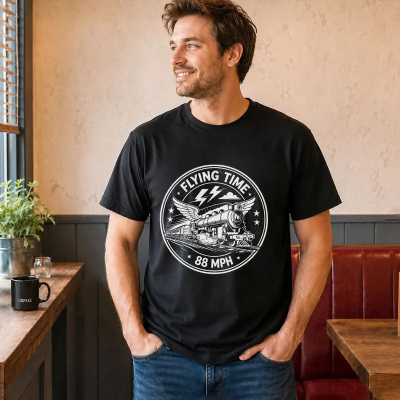 Back To The Future T‑Shirt Biff's Automotive Detailing Print Tees 0814 Hill Valley DeLorean 88MPH Time Machine Short Sleeve Tops