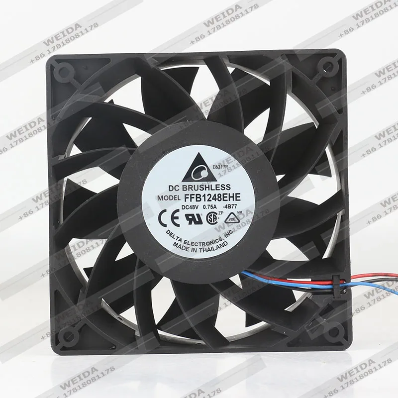 New Delta 4000RPM FFB1248EHE 12038 48V 0.75A 12CM Three-wire Variable Frequency Controller Cabinet Cooling Fan