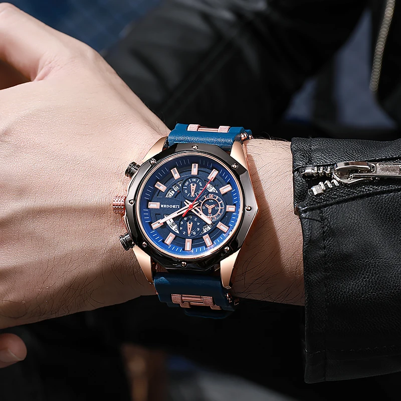 

Модные деловые мужские часы, лучший бренд, высокое качество, автоматическая дата, большой циферблат, силиконовый ремешок, спортивные кварцевые часы для него, подарки