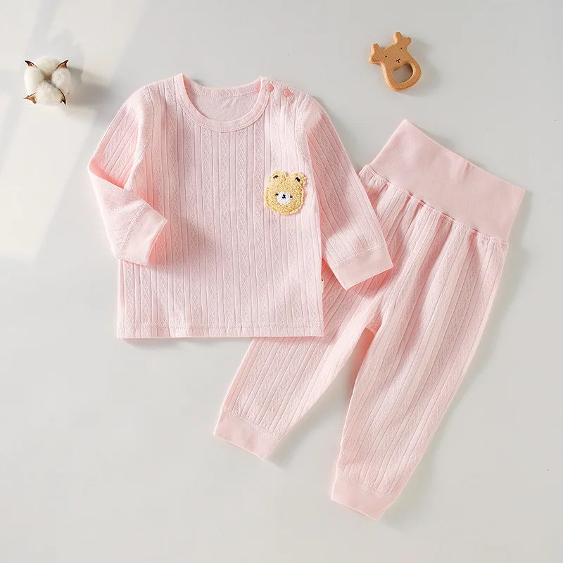 Children\'s 2-Piece Set Of Cotton Underwear Boneless A Baby Long-Sleeved Trousers Clothes Baby Clothing Homewear Pajamas Set