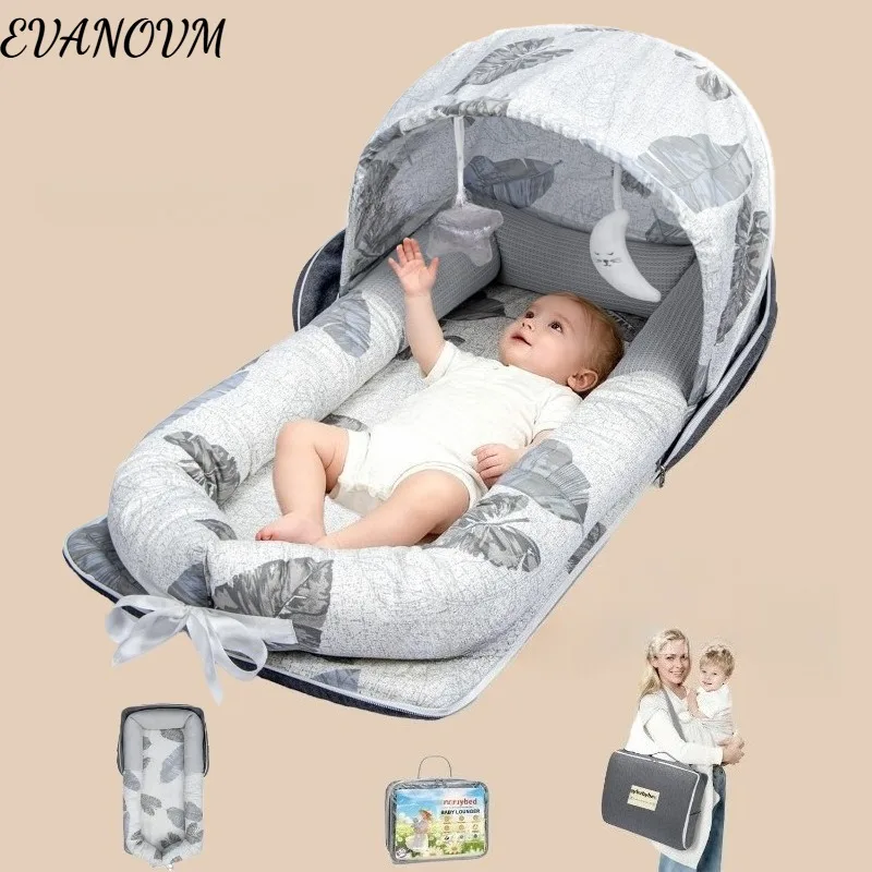 85*45 سنتيمتر سرير عش الطفل مع وسادة المحمولة سرير سفر الرضع طفل القطن مهد لحديثي الولادة سرير بيبي