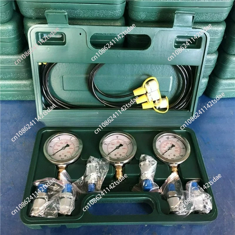 Portable Hydraulic Pressure Test Kit, Pressure Gauge With Test Hose Assembly For Machinery Oil Circuit Detection
