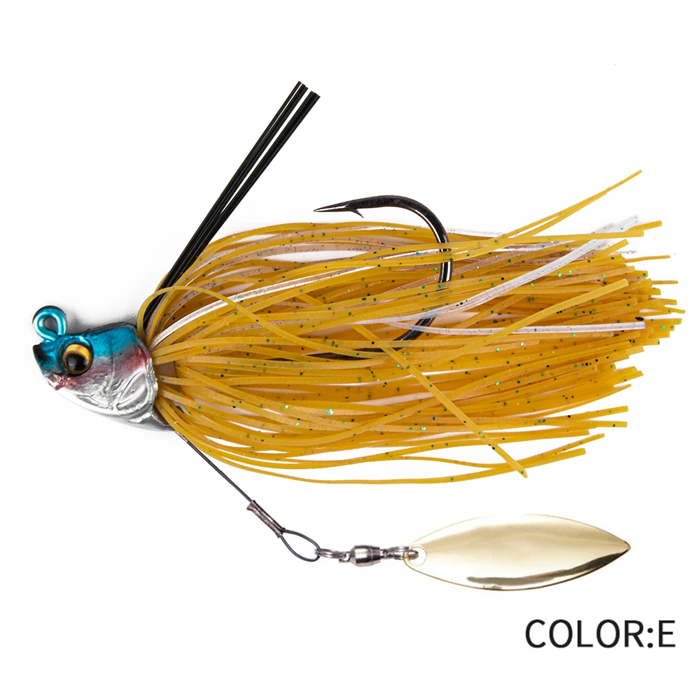 

13 г Bass Jig Spinner Силиконовая юбка Jig Head Spinner Bait Металлические приманки Рыболовная приманка Swimbait для морской окуня форели Snakehead