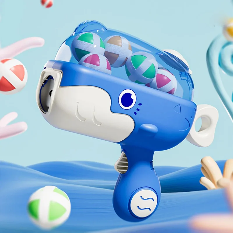Parent-niño interactivo para interiores y exteriores, rompecabezas de competición de tiro, juguetes, ballena, pistola de pelota pegajosa para niños
