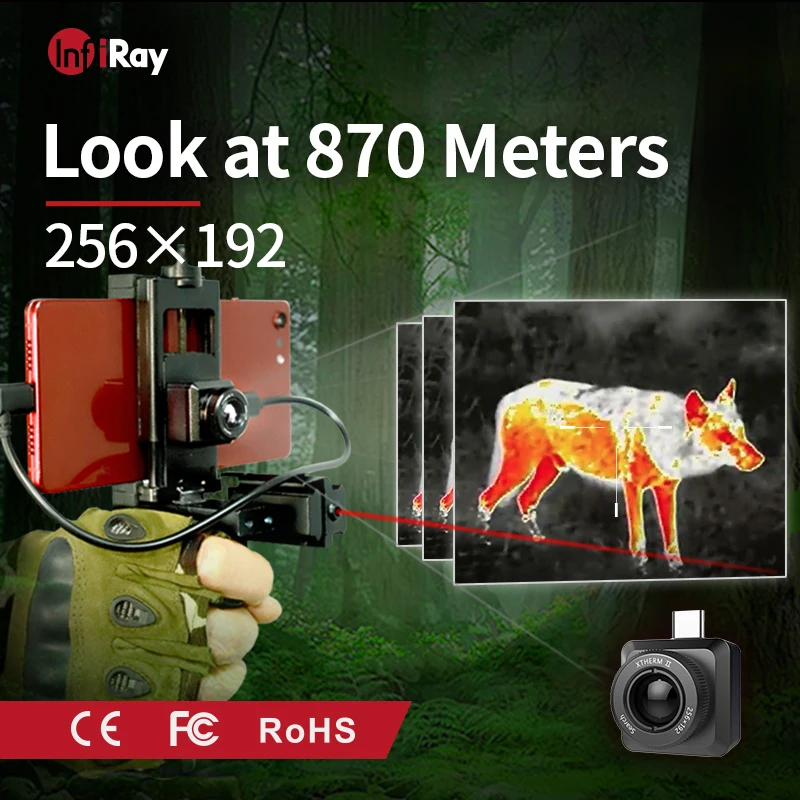 Imagem -05 - Câmera Térmica Monocular Imager Imagem Infravermelha Visão Nocturna Telefone Andróide tipo c Iphone Ios Caça Infiray-t2