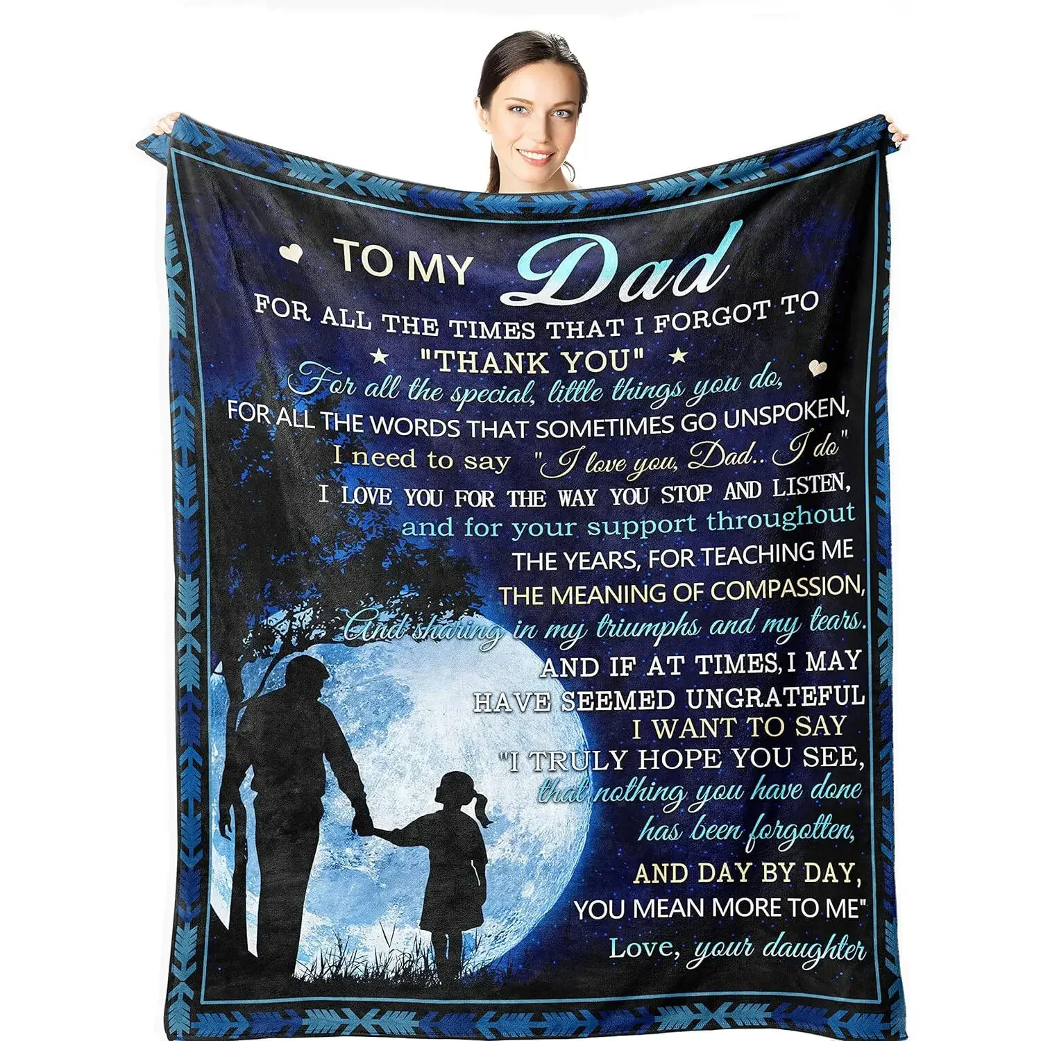 Father's Day Gift Blanket - Birthday Gift for Dad - Gift for Dad Who Doesn't Want Anything -Father's Gift-The Best Dad  Ever