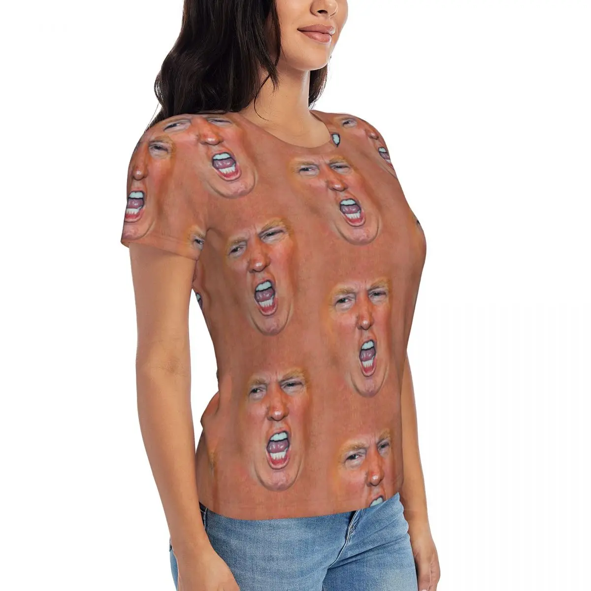 Funny Trump Skin T-Shirts Basic O Neck T-Shirt Short-Sleeve Vintage Oversize Tee Shirt Summer Custom DIY Tops Gift Idea