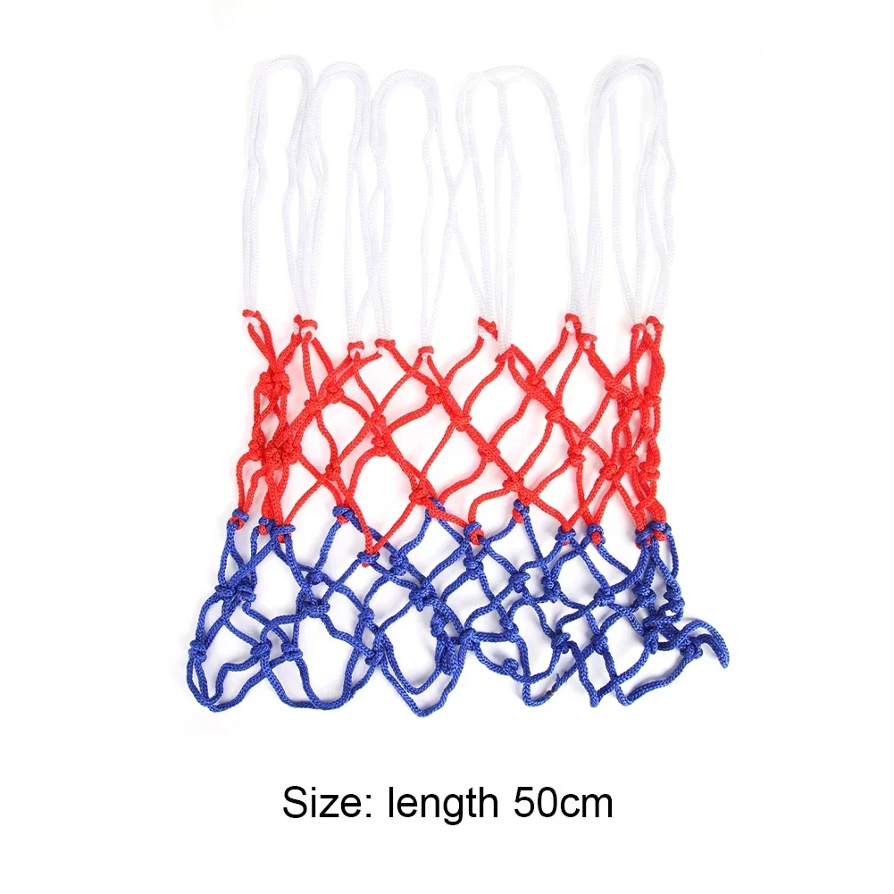 Standard Basketball Net Durable Nylon Thick Thread Three Color Universal Basketball Net Mesh Replacement Basketball Net