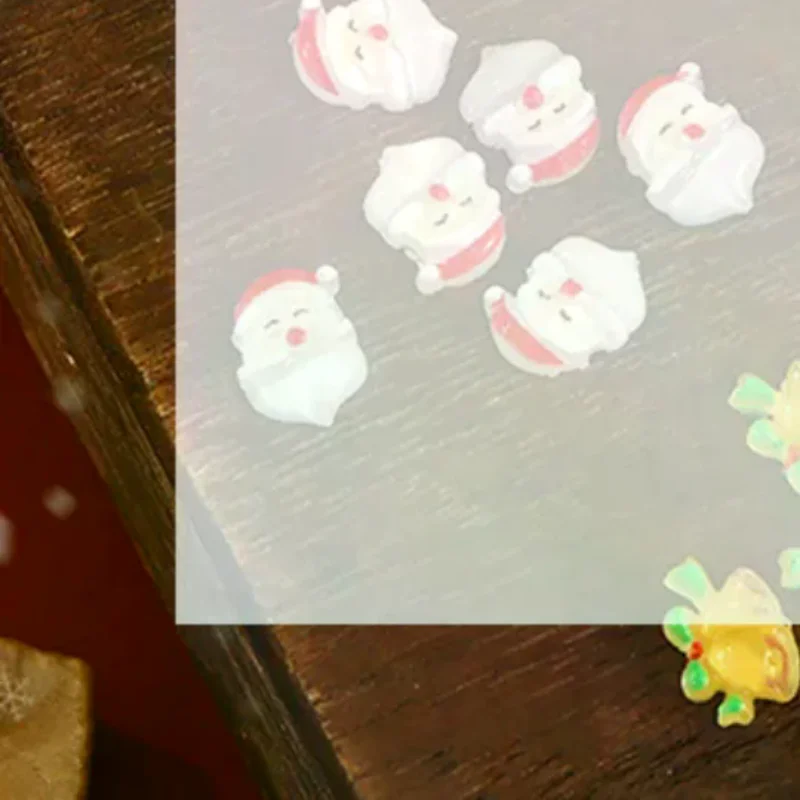 /ACR/50PCS Cute Cartoon DIY Christmas Resin Series Nail Charms Santa Claus Snowman Reindeer Nail Art Decoration For Manicure