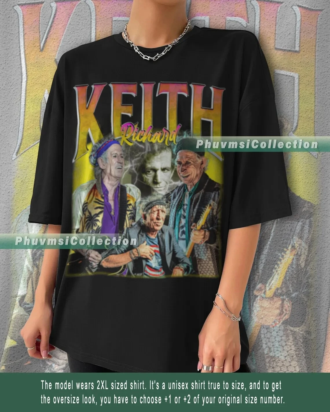 Keith Richards Shirt Music Rock Character Vintage Retro Classic Homage Graphictee Unisex Adult TShirt Sweatshirt Top Chart Unise