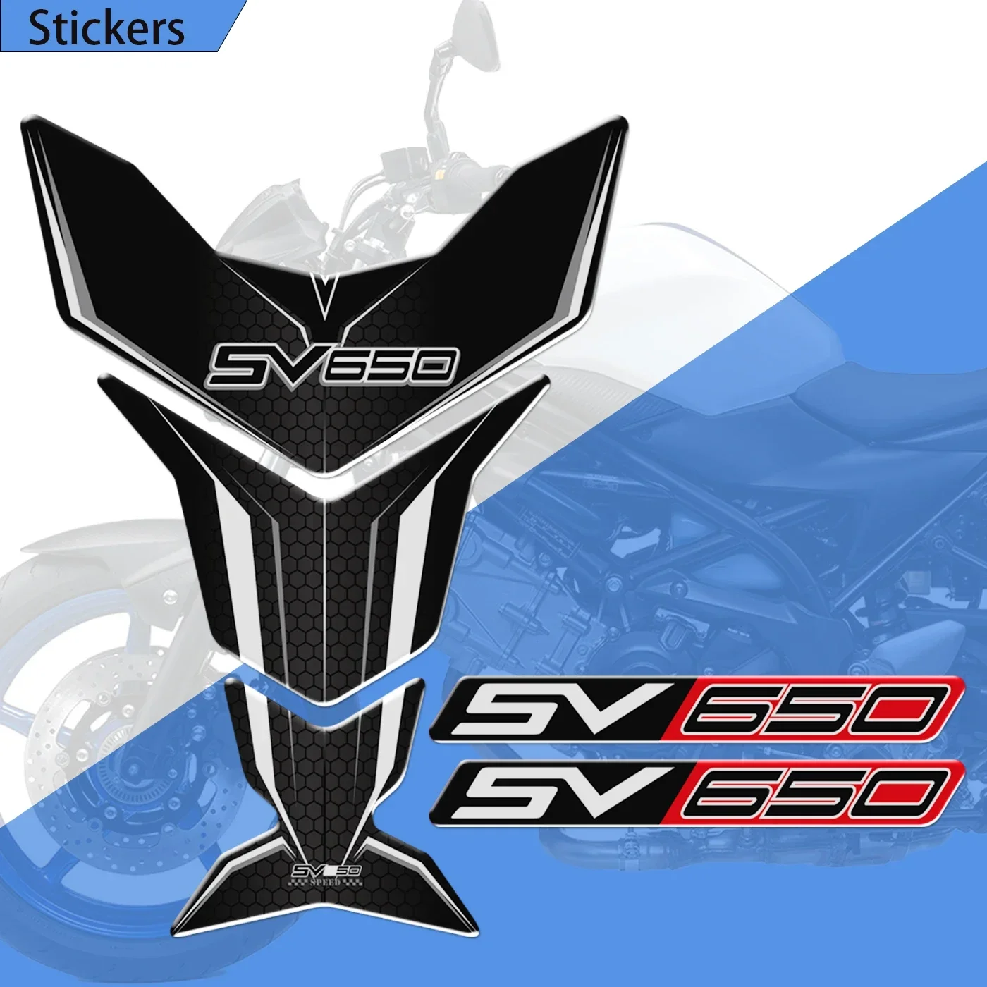 

For Suzuki SV650S SV650X SV 650 S X Motorcycle Stickers Tank Pad Tankpad Protector Gas Fuel Oil Kit Knee Fish Bone