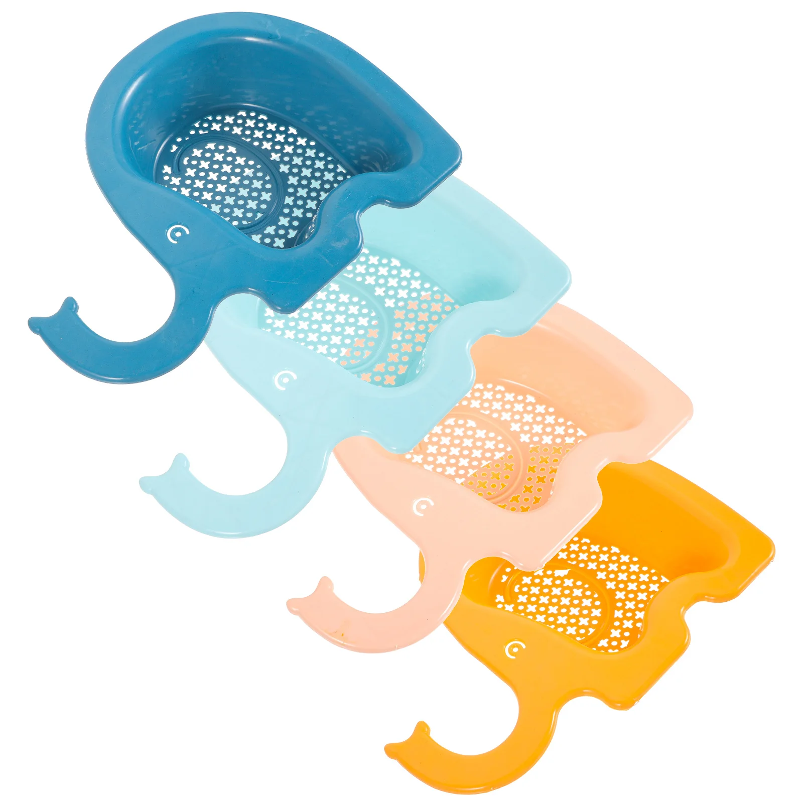 4 قطعة مصفاة حوض المطبخ البلاستيكية سلة الفيل شكل استنزاف سلة الغذاء تجفيف للفواكه الخضروات بالوعة المطبخ الغذاء