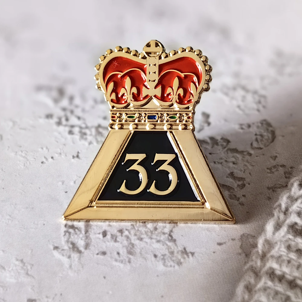 Masonic Lapel Pins Badge Mason Freemason 33 Degress Size 3×3.3cm Anniversary Present Brooch Accessories Souvenier