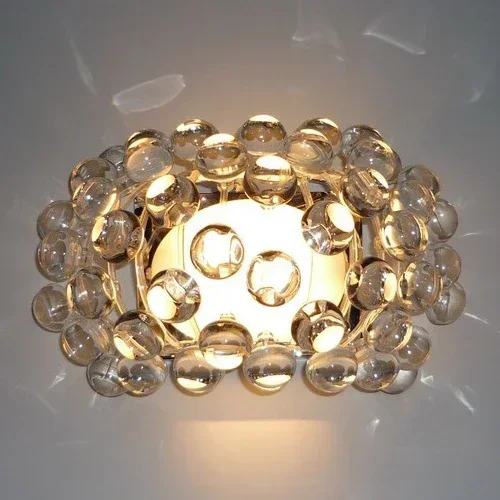 Simple modern Acrylic ion wall lamp Crystal Bead wall lights for bedroom sconces clear / amber