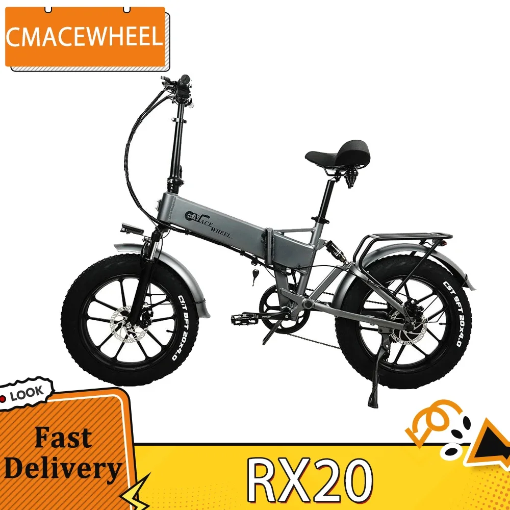 CMACEWHEEL RX20 bici pieghevole elettrica 20*4.0 pollici Fat Tire 750W motore Ebike 40-45 km/h velocità massima 48V 17Ah batteri