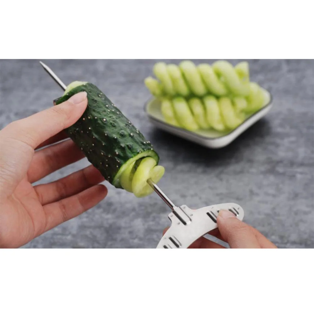 

1Set Professional Coils Stainless Steel Slicer for Cucumbers Potatoes Radishes Home Cooking Steel Slice Tool