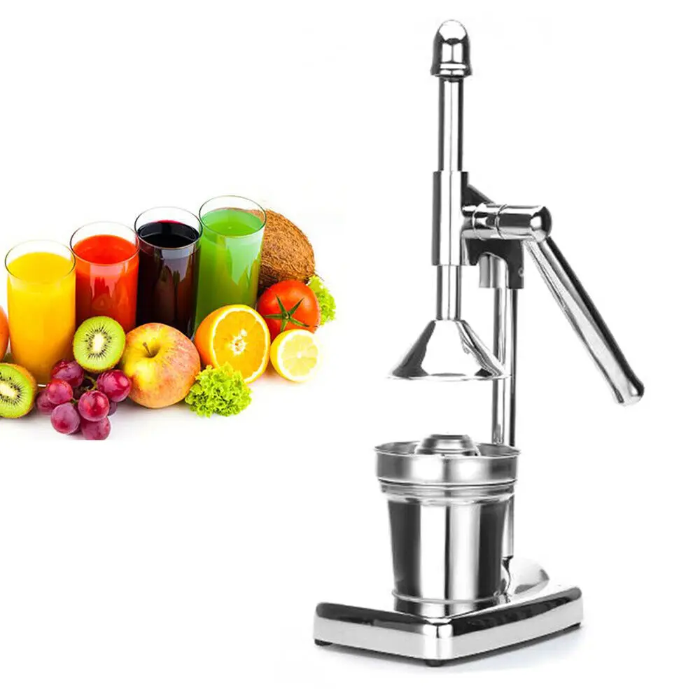 Manual Juicer Stainless Steel Manual Citrus Juicer Fruit Lemon Lime Orange Squeezer Silver Hand Press Fruit Juicer With Cup