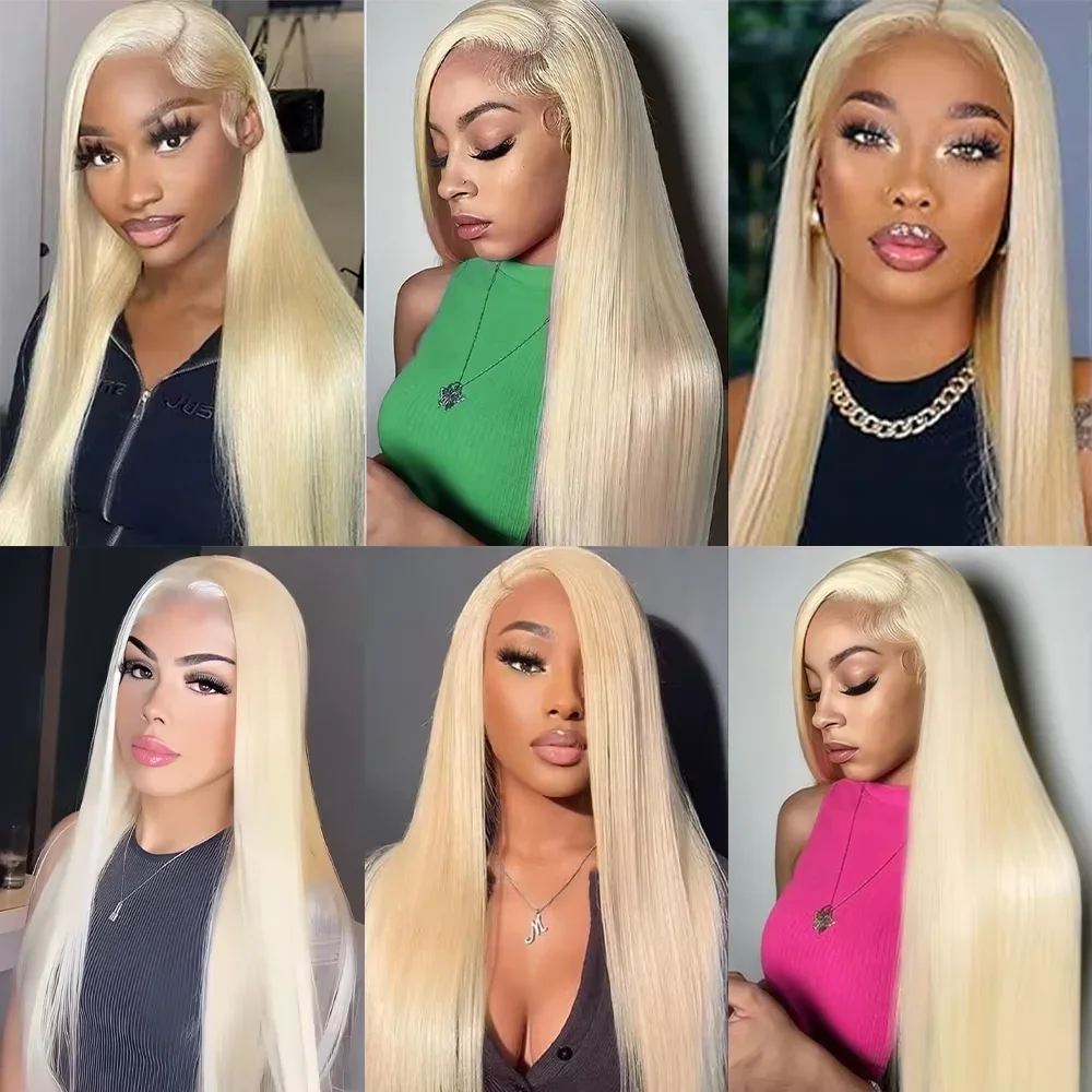 Human Hair 46 Inch 200% Density 613 Straight Wig Honey Blonde 13x4 13x6 HD Transparent Lace Frontal Wig Brazilian PrePlucked Wig
