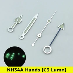 NEW NH34A Watch Hands Set Mod for NH34 Movement SKX SSK Mod Super C3 Lume 4-hand Master GMT 24 Hour Hand