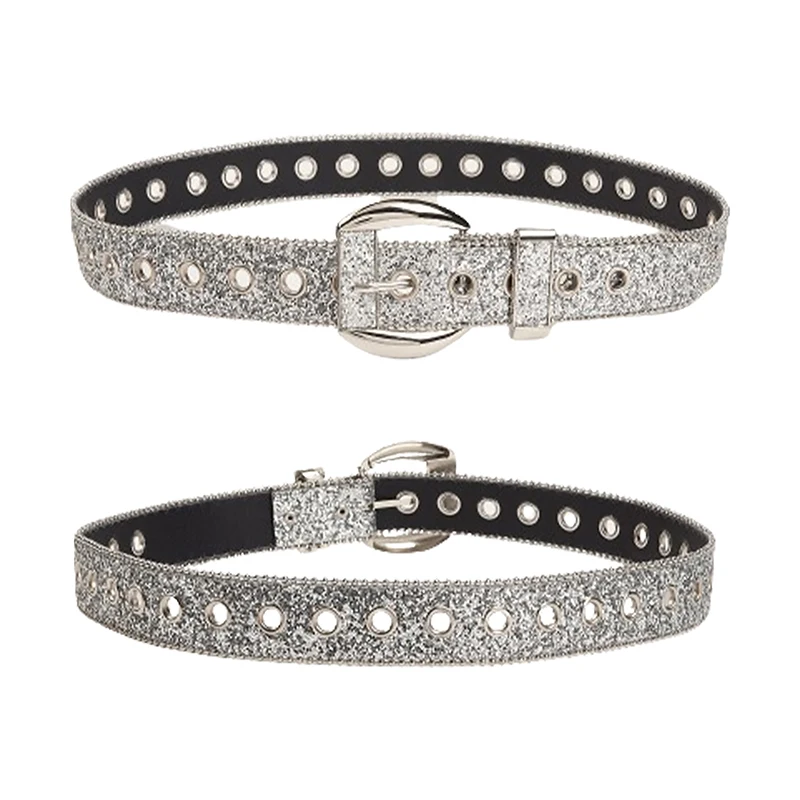 Mode Gothic Strass Y 2K Riem Voor Dames Meisjes Sprankelende Leren Taille Riem Cowgirl Jeans Broek Riem Kleding Accessoires