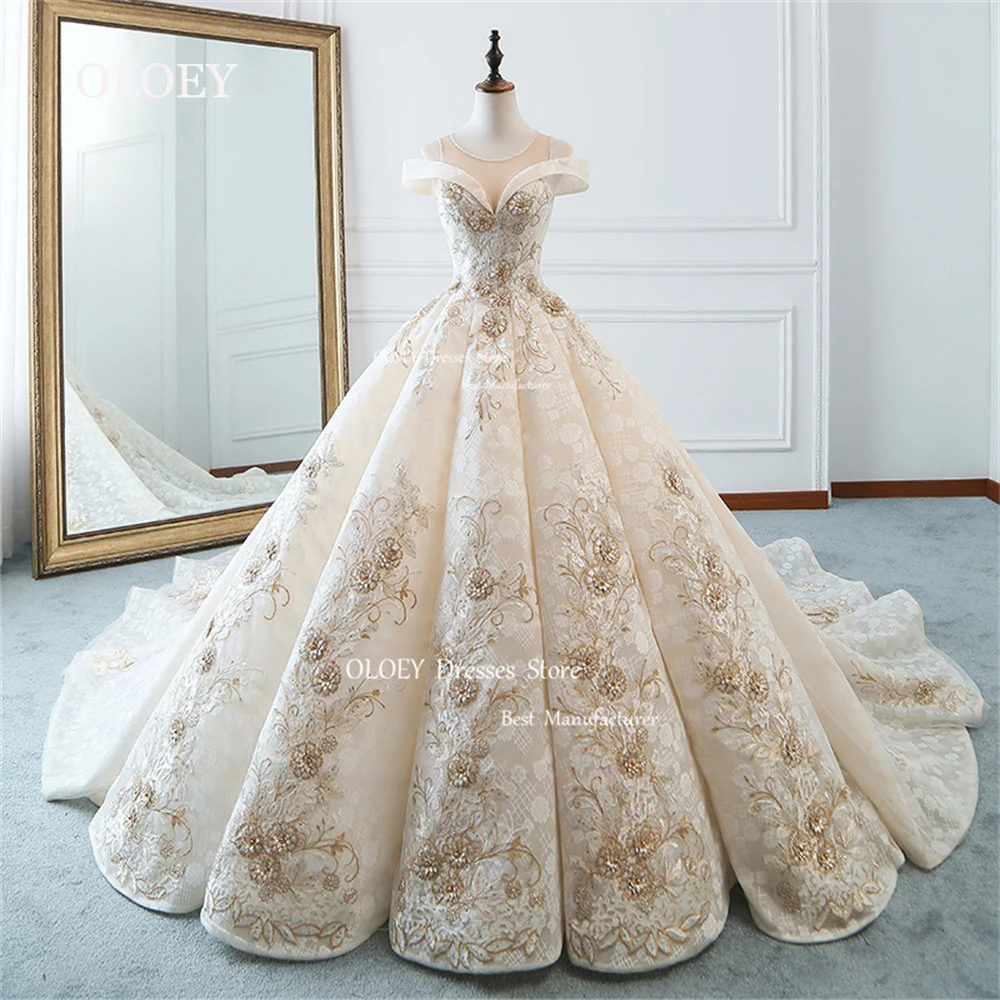 

OLOEY Exquisite Sweetheart Lace Quinceanera Dresses Off Shoulder Wedding Gowns Party Gowns 15 18 Sweet Girls Sweep Train Custom