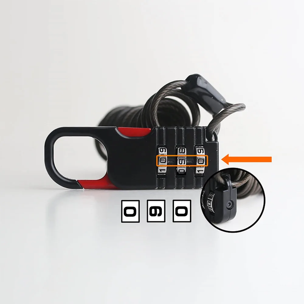 3 Digit Combination Padlock with Retractable Cable Anti-Theft Password Safety Lock for Backpack Cabinet Storage Security Lock view 2