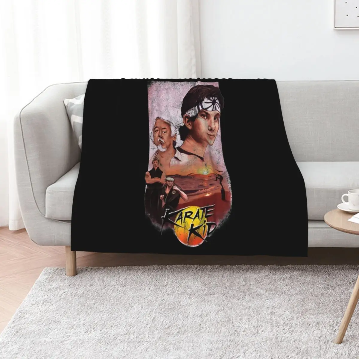 Karate kid design Throw Blanket Decoratives Plush Hairys Thermals For Travel Blankets