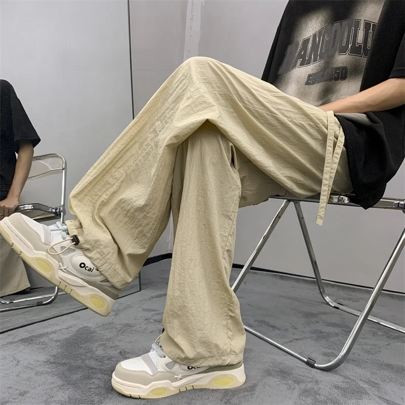 

Мужские летние повседневные брюки, легкие, быстросохнущие, цвета хаки, в стиле парашютиста, модные, прямого кроя, дышащие, для отдыха