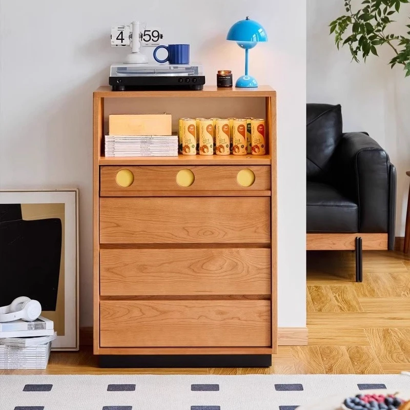 Solid wood chest of drawers Small apartment Living room locker Medium antique multi-functional storage cabinet Side cabinet