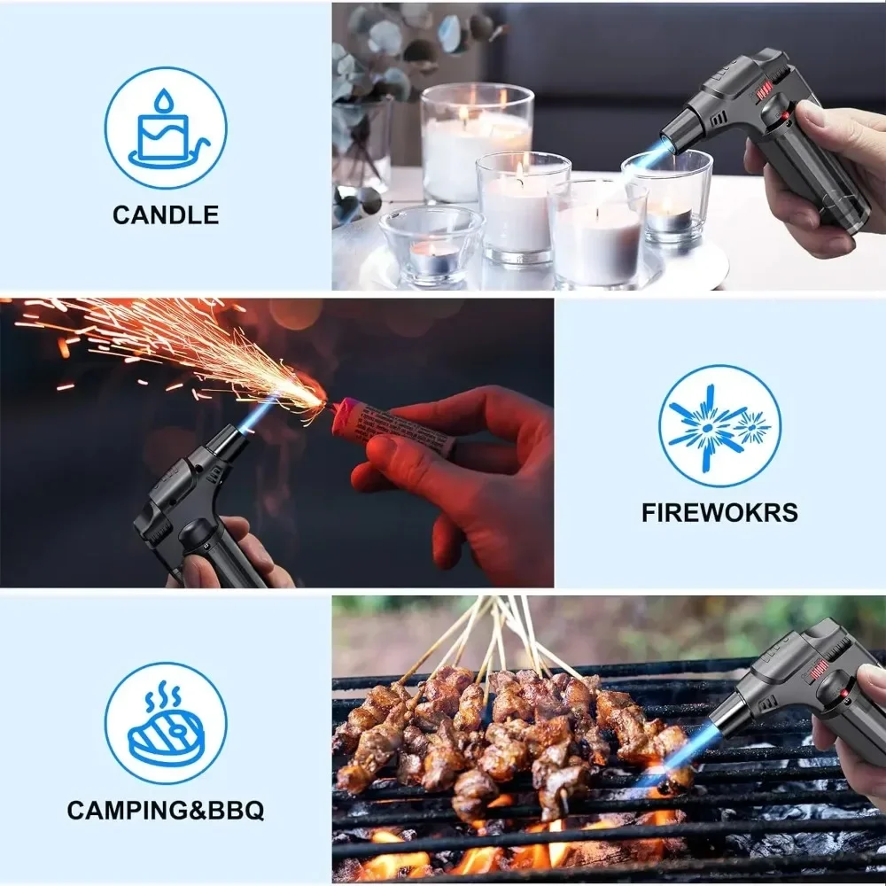 New Welding Torch Lighter Windproof Flame Jet Lighters Butane Gas Kitchen Lighter Cigar Accessories Spray Gun Ignition Gadgets