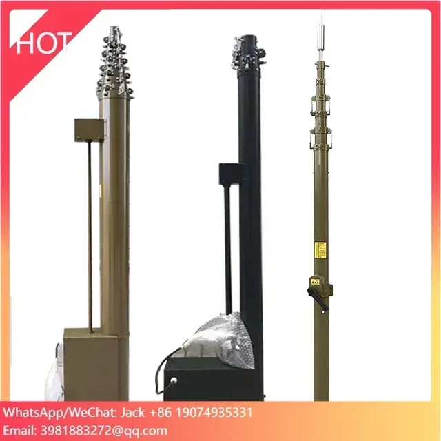 30m Electric Mobile Telescopic Mast with Lightning Rod