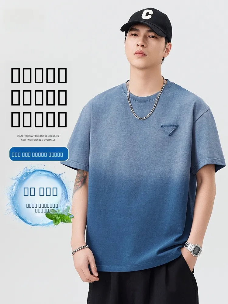 

Мужская футболка American Sport Short Sleeve, летний тренд 2026, новая коллекция, ретро-стиль, из чистого хлопка, повседневная модная одежда