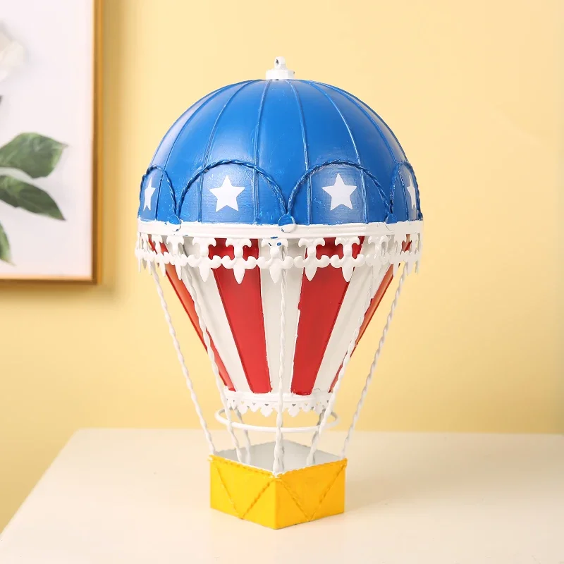 Iron hot air balloon model decoration for children's rooms, cute decorations, desktop props