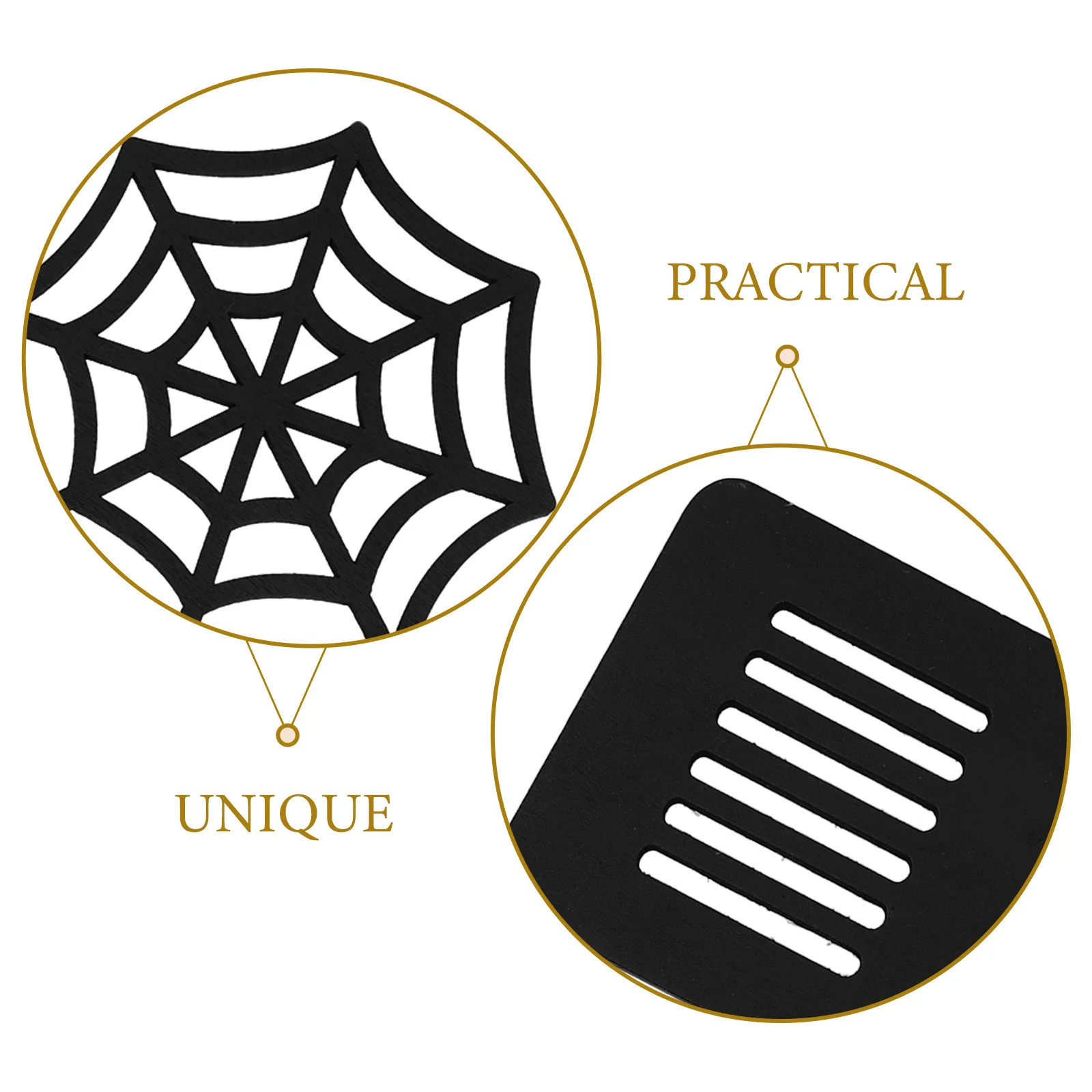 

1 set Spider Web Coasters Hollow Design Non-Slip Drink Coasters For Home Kitchen Bar Party Decor Tableware Placemats