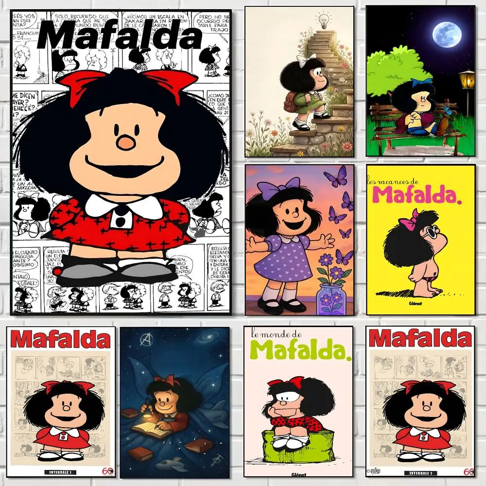 Argentina Comic M-Mafalda Poster Print Painting Home Decor for Bedroom Living Room Hallway