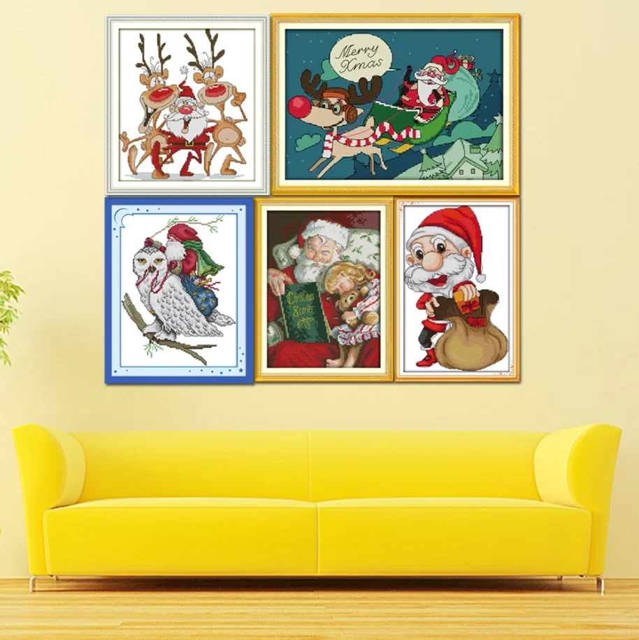 Joy Sunday Cross Stitch Kits, Merry Christmas, Santa Claus, Reindeer, Eagle, Christmas Story, C248(5) C263(7) C317 C589 C601