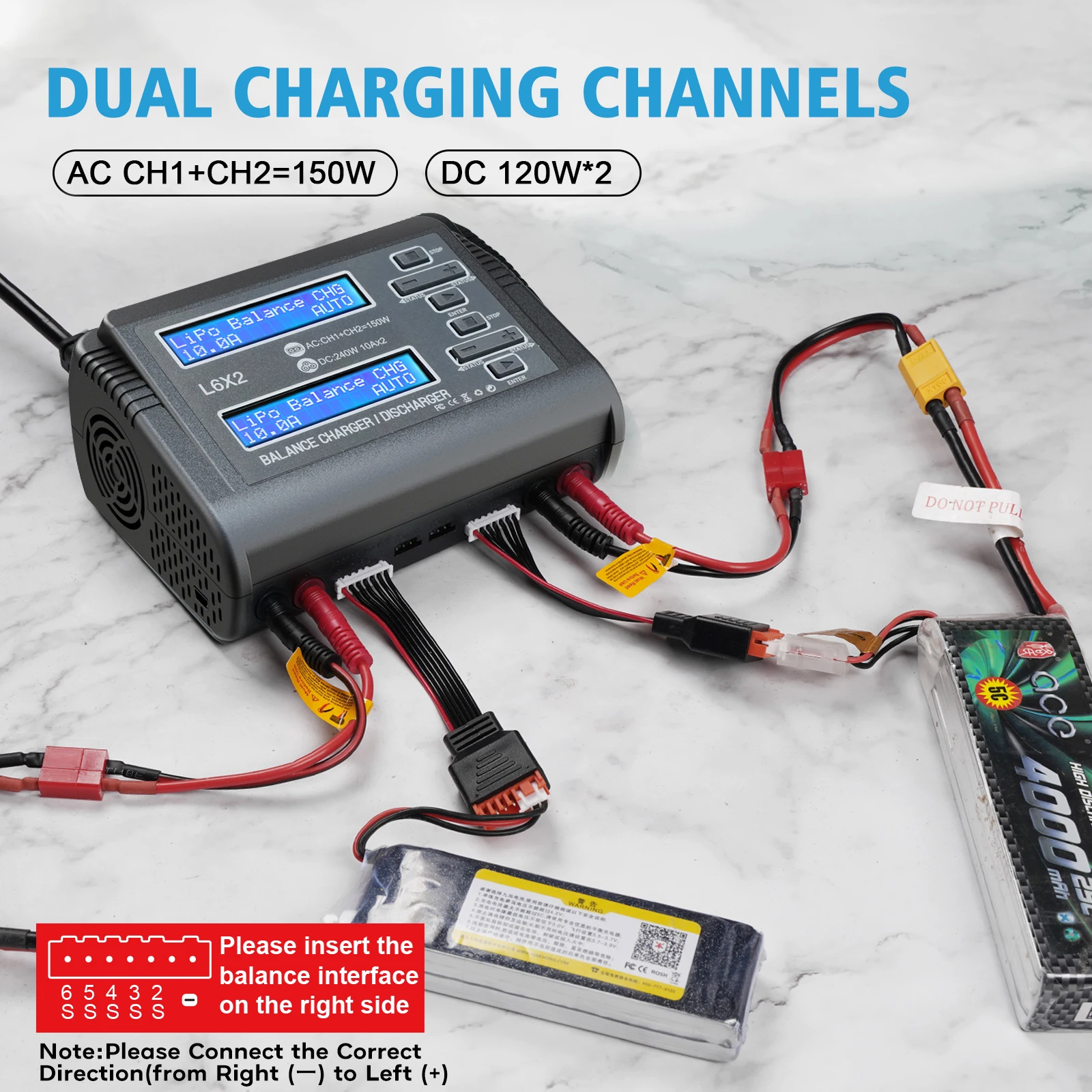Chargeur Intelligent C150 150W 10A Pour Batteries LiPo LiHV NiMH PB - AC/DC 1-6S