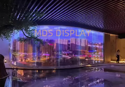 新入荷 高透明度95% 建築広告スクリーン P4 P5 P6 P8 フルカラー屋内フレキシブル透明LEDディスプレイ