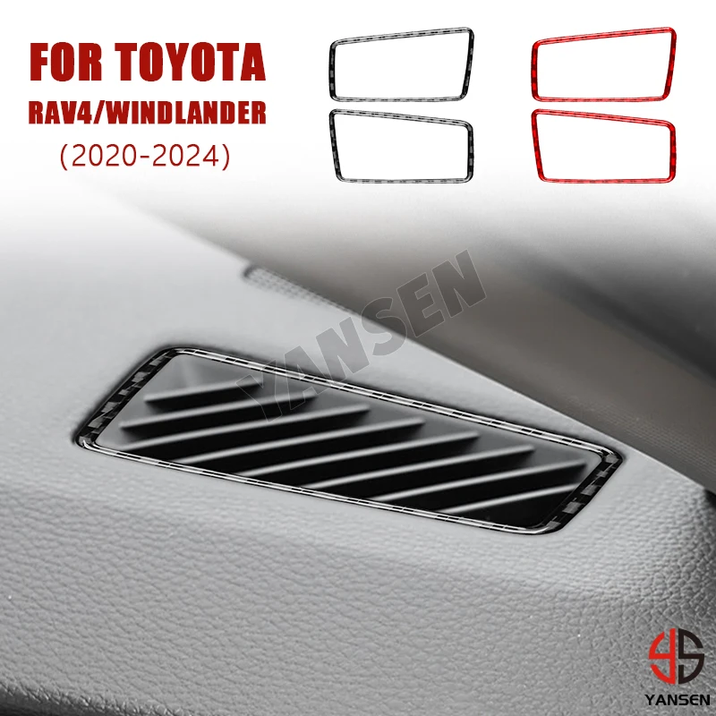 

Панель приборной панели автомобиля, боковое вентиляционное отверстие для кондиционера, наклейка из углеродного волокна для Toyota RAV4 XA50 2020-2024, аксессуары