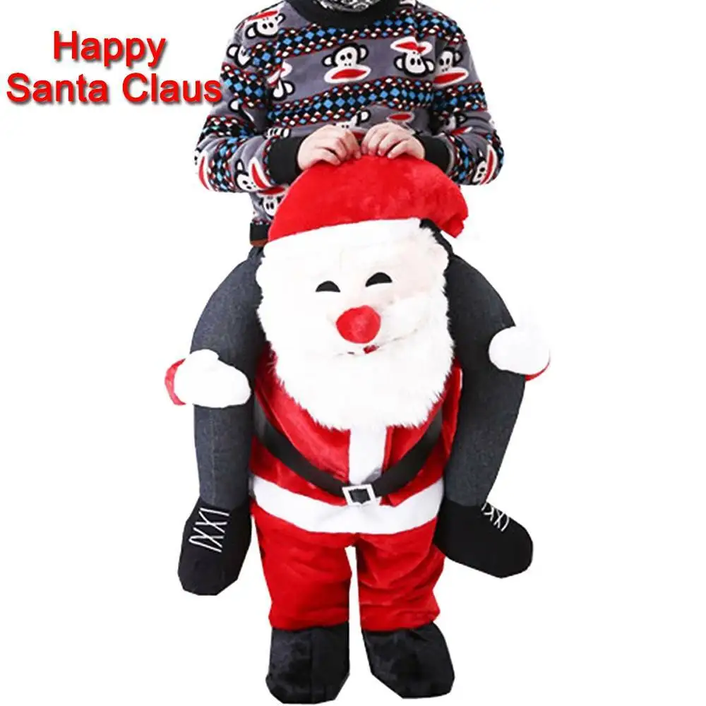 

Carry Ride on Back Piggy Unisex Christmas Costume Santa Shoulder Adult Snowman Reindeer Santa Claus Santa Father Elf Santa