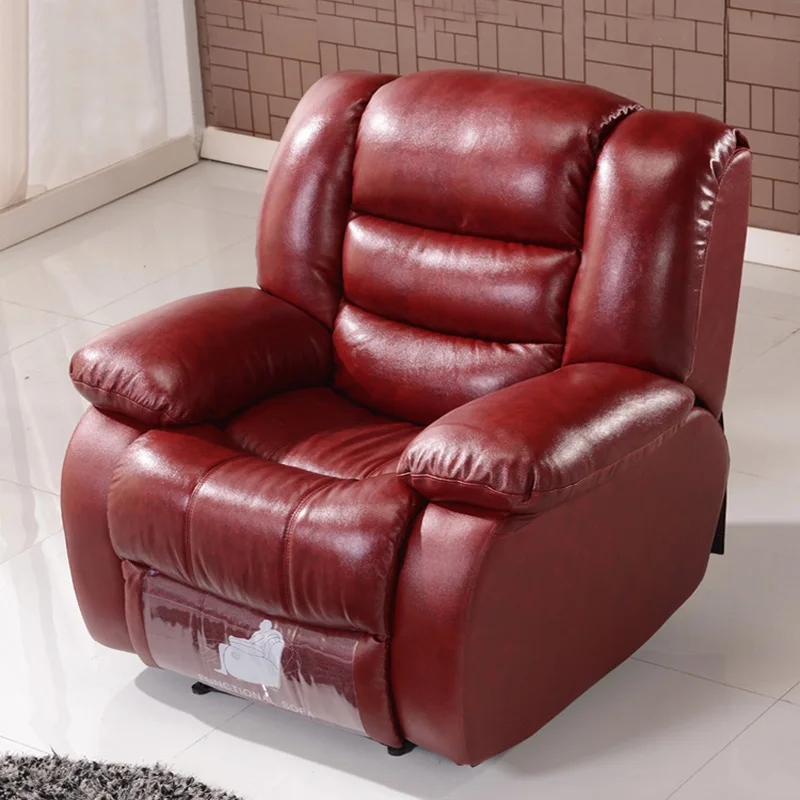 Genuine Leather High Density Foam Sponge Single Rotation Swing Massage Reclining Electric Sofa BTLS002 for Living Room