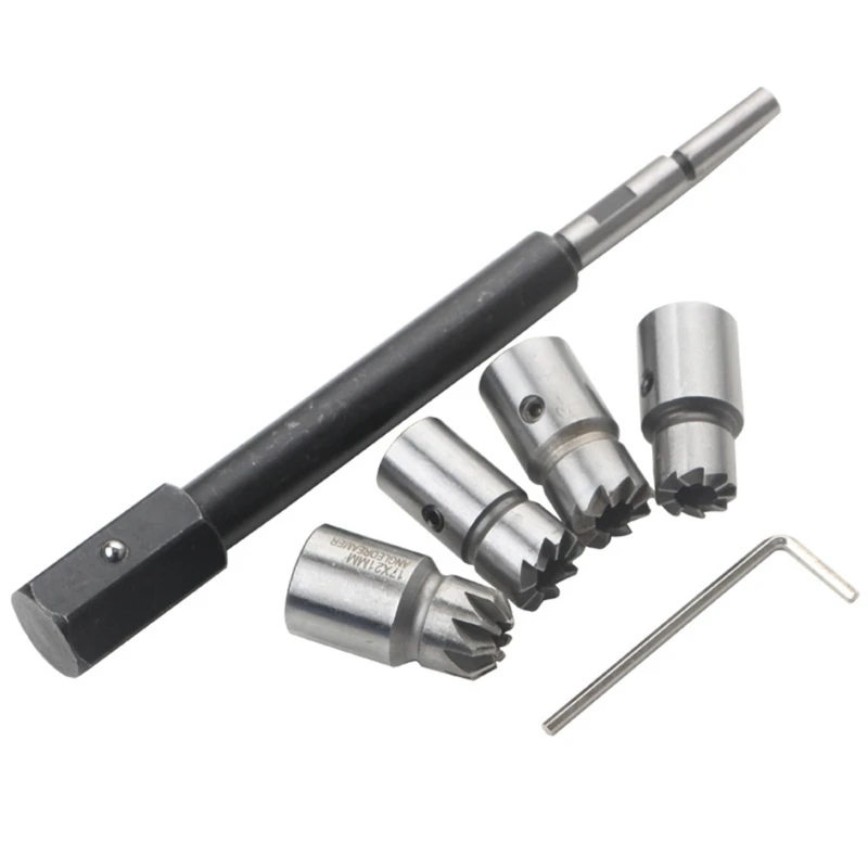 Injectors Cutter Cleaner System Maintenance Tool 6-Piece Area Cleaning Set with Multiple Reamer Steel Parts and Protective