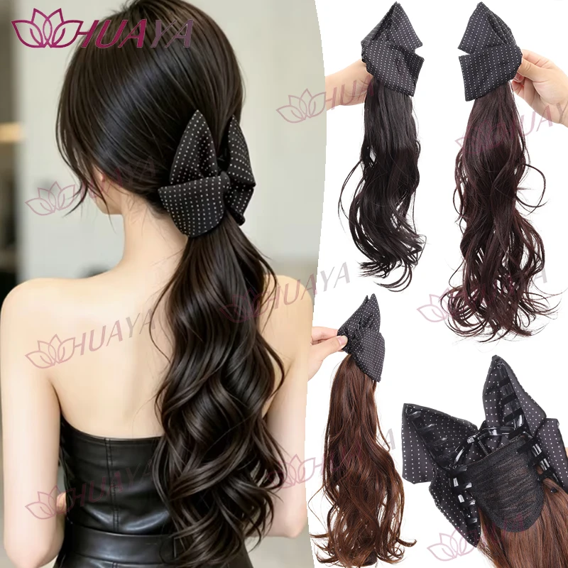 

Women's Synthetic New French‑Style Polka‑Dot Hair Clip, Hepburn‑Inspired Design, Premium Texture, Suitable for Long Curly Ponyta