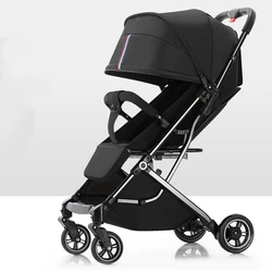 Baby Portable Stroller Can Sit and Lie Down Foldable Baby Stroller Multi-functional Baby Stroller Simple High Landscape Design