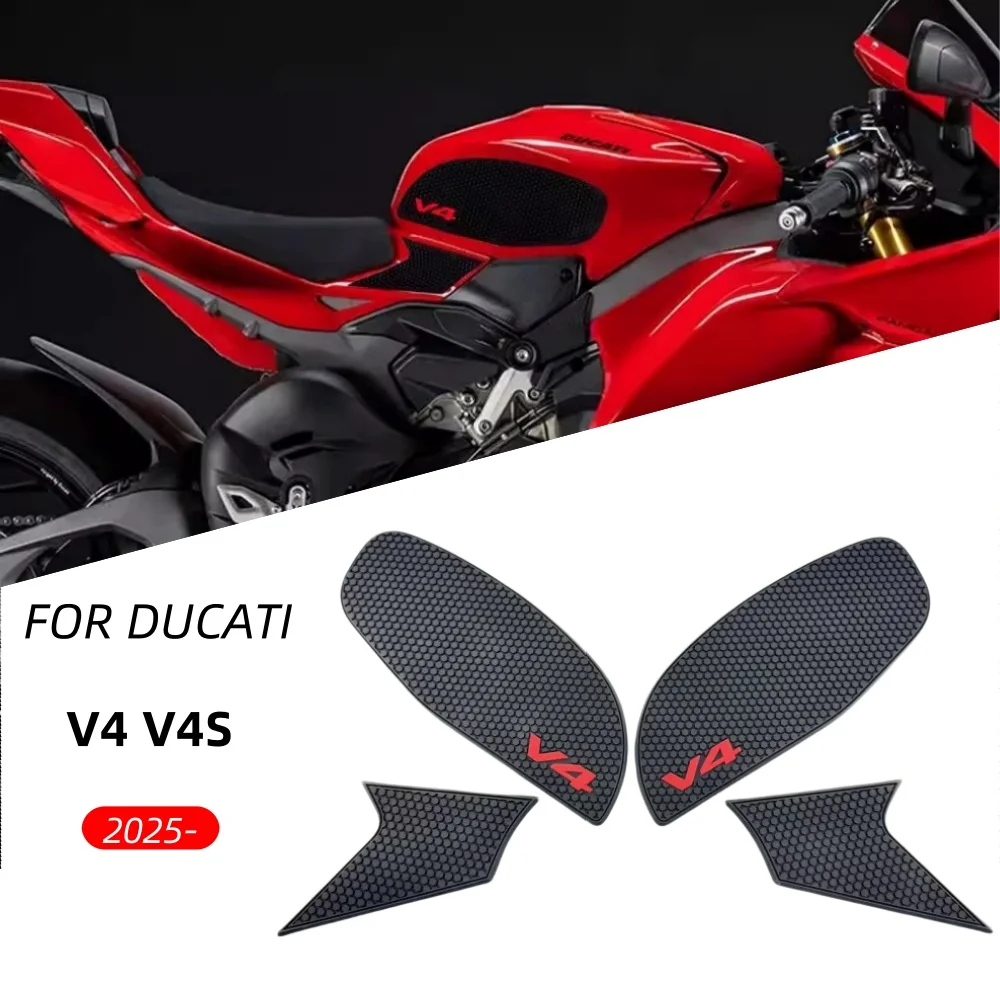 Motorcycle Fuel Tank Anti Slip Sticker For DUCATI Panigale V4 V4S 2025+ Anti Slip Side Fuel Tank Protection Pad Modification