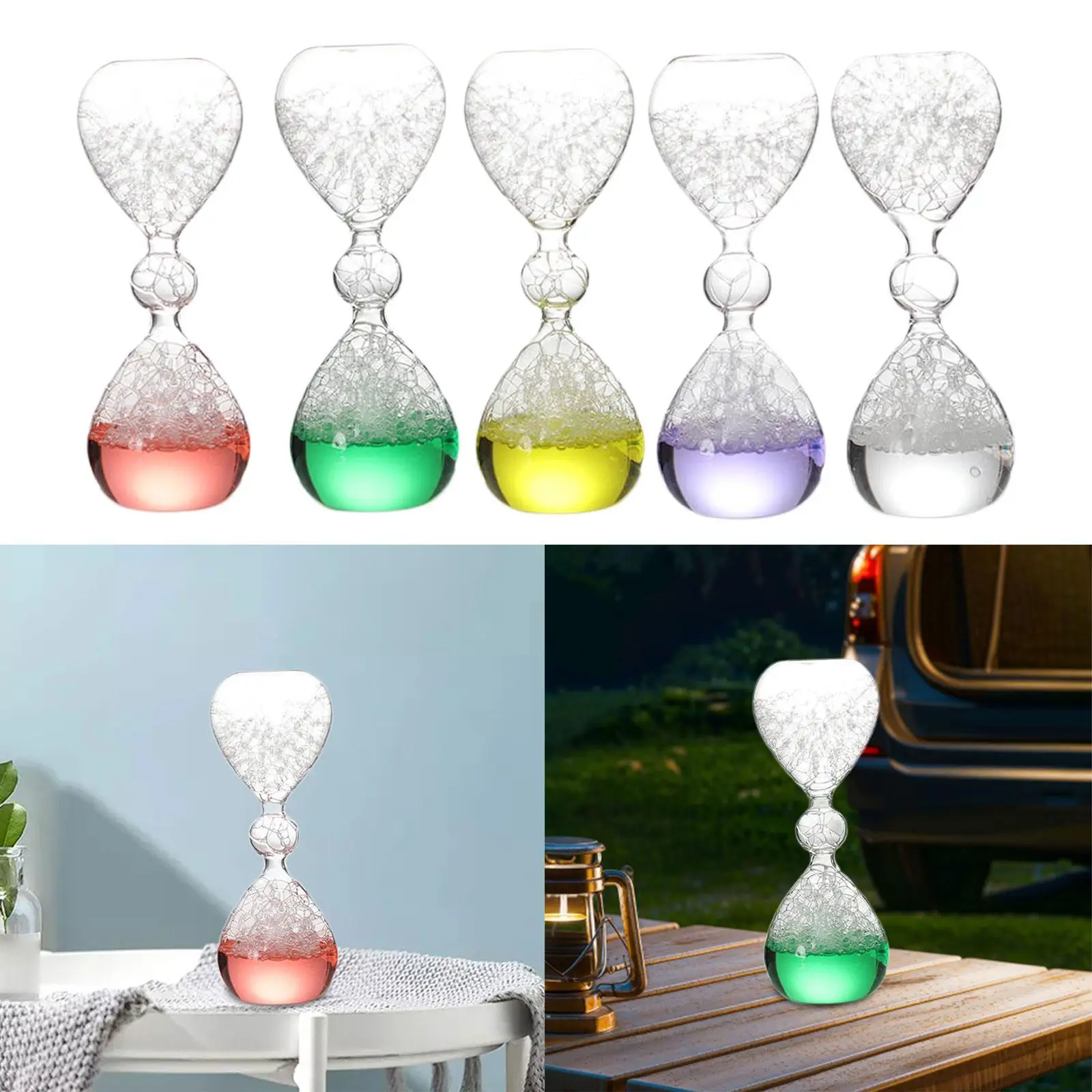 Artistic Glass Bubble Hourglass Motion Timer Handmade Decorative Piece for Living Room Office Kitchen