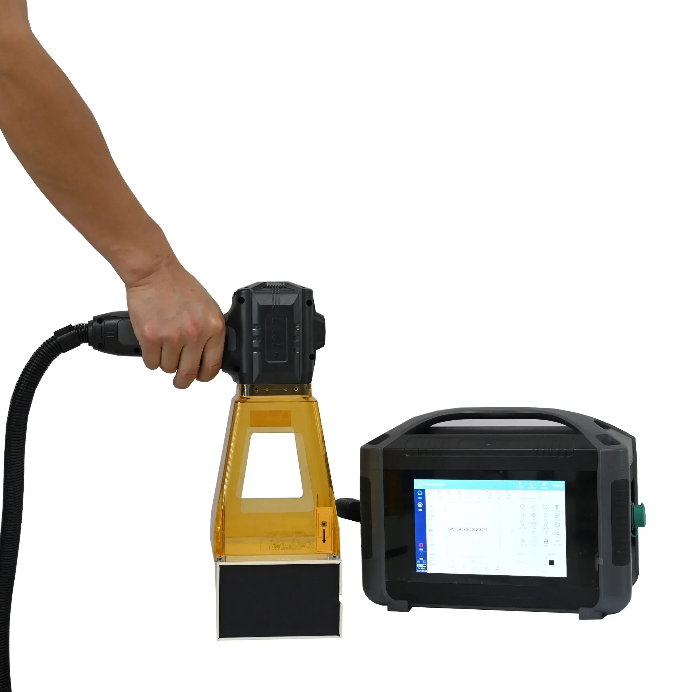 

Portable Handheld Fiber La Ser Marking Machine Printing Electrical Panel Shell Font Production Batch Number Engraving Machine